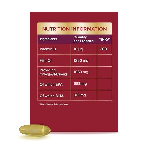Seven Seas Omega-3 Fish Oil, Max Strength with Omega 3 and Vitamin D for Brain^2 and Body, 30 Capsules - BBE 08/2028