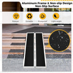 Portable Folding Wheelchair Ramps 6FT-182Lx74Wcm Aluminum Wheelchair Ramp for Steps/Stairs/Cars, 600Lbs/272Kg Capacity, Anti-Slip, Transition Plate & Reflective Stickers - Very Good