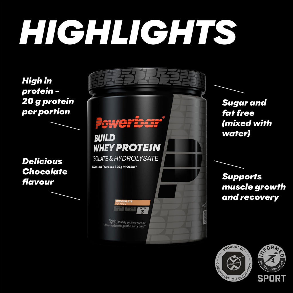 Powerbar - Black Line - Build Whey Protein - Chocolate - 572g - vegetarian protein powder - BBE 05/2026