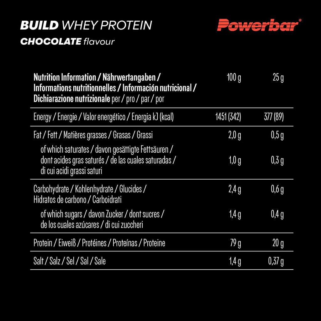 Powerbar - Black Line - Build Whey Protein - Chocolate - 572g - vegetarian protein powder - BBE 05/2026