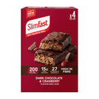 SlimFast Meal Replacement Snack Bar o Chocolate Fudge Flavour o 211 Cals o 15g Protein o 23 Vitamins and Minerals o Tasty and Perfect On The Go o 4 x 60g Bars - Damaged Box - BBE 01/2027