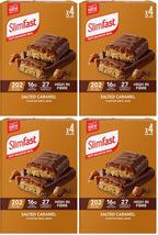 SlimFast Meal Replacement Snack Bar o Chocolate Fudge Flavour o 211 Cals o 15g Protein o 23 Vitamins and Minerals o Tasty and Perfect On The Go o 4 x 60g Bars - Damaged Box - BBE 01/2027