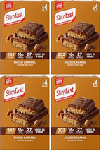 SlimFast Meal Replacement Snack Bar o Chocolate Fudge Flavour o 211 Cals o 15g Protein o 23 Vitamins and Minerals o Tasty and Perfect On The Go o 4 x 60g Bars - Damaged Box - BBE 01/2027