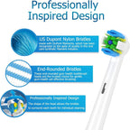 Qitizu Toothbrush Head Compatible with Braun Oral B Electric Toothbrush, Replacement Toothbrush Heads Fit for Oral b Vitality Pro Smart Genius Teen Series Electric Toothbrush 16Pcs (White)