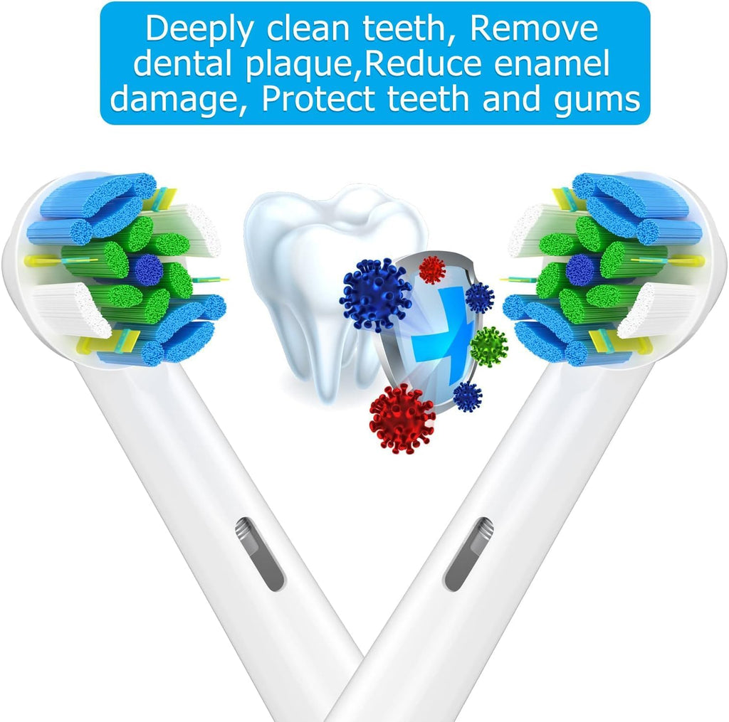 Qitizu Toothbrush Head Compatible with Braun Oral B Electric Toothbrush, Replacement Toothbrush Heads Fit for Oral b Vitality Pro Smart Genius Teen Series Electric Toothbrush 16Pcs (White)