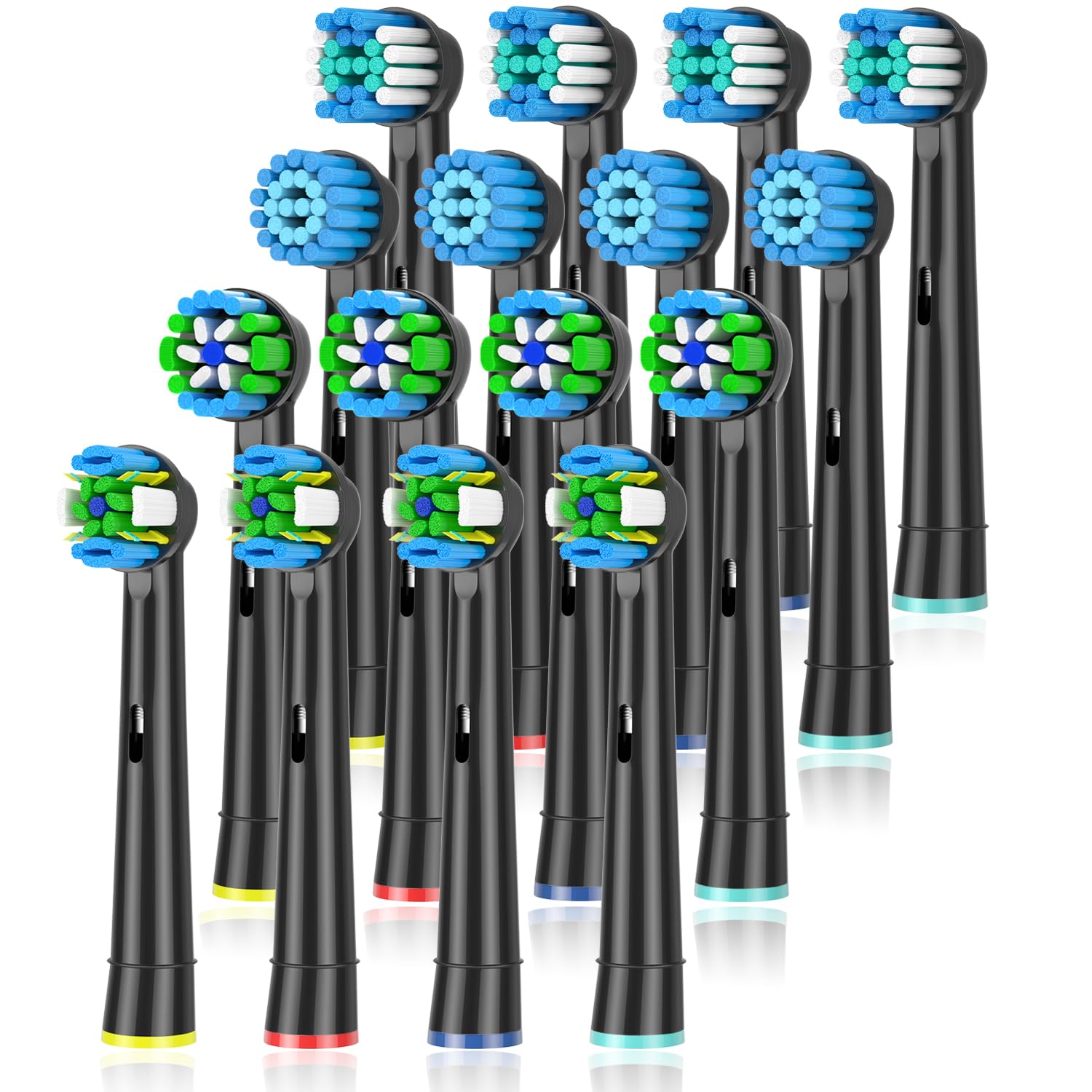 Qitizu Toothbrush Head Compatible with Braun Oral B Electric Toothbrush, Replacement Toothbrush Heads Fit for Oral b Vitality Pro Smart Genius Teen Series Electric Toothbrush 16Pcs (White)