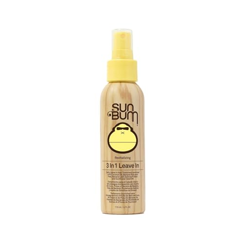 Sun Bum Revitalizing 3 in 1 Leave In Conditioner Spray, Vegan and Color Safe with UV Protection, Detangles and Reduces Frizz, 118ml