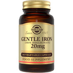 Solgar Gentle Iron (Iron Bisglycinate) 20 mg Vegetable Capsules - Pack of 180 - Reduces Constipating Effects - Gentle on The Stomach - Vegan and Gluten Free - BBE 01/2029
