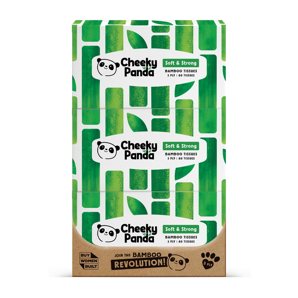 The Cheeky Panda Bamboo Facial Tissues Box Multipack | 12 Boxes of 80 | Silky Soft and Sustainable Bamboo - Like New