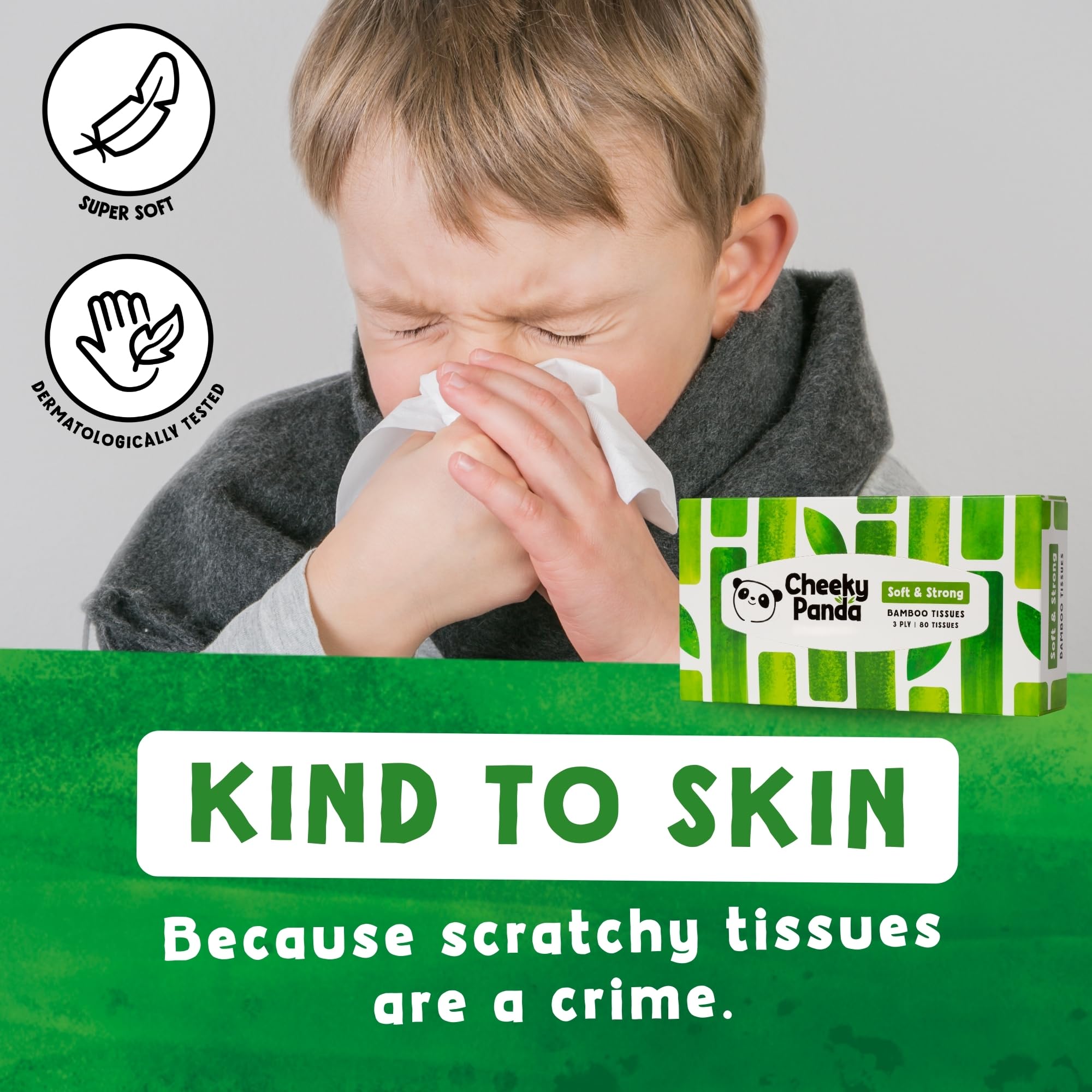 The Cheeky Panda Bamboo Facial Tissues Box Multipack | 12 Boxes of 80 | Silky Soft and Sustainable Bamboo - Like New