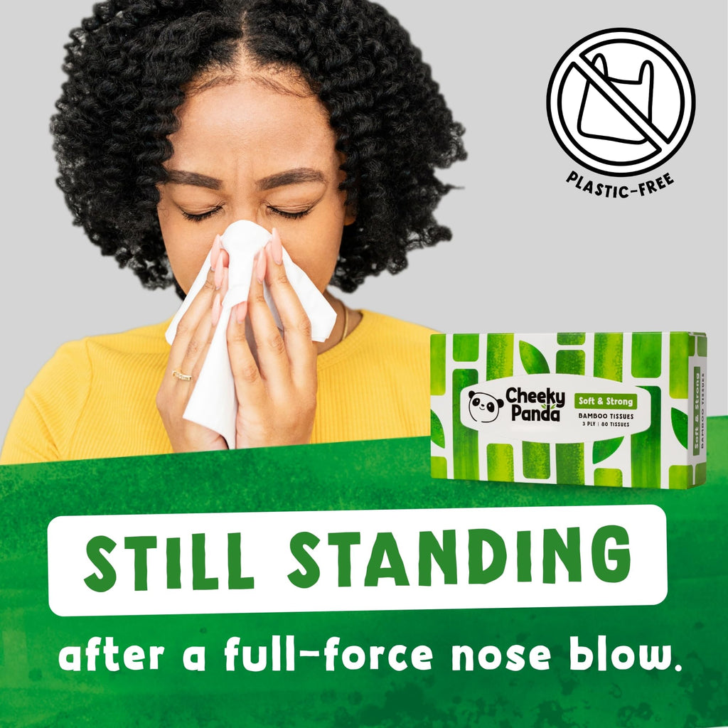 The Cheeky Panda Bamboo Facial Tissues Box Multipack | 12 Boxes of 80 | Silky Soft and Sustainable Bamboo - Like New
