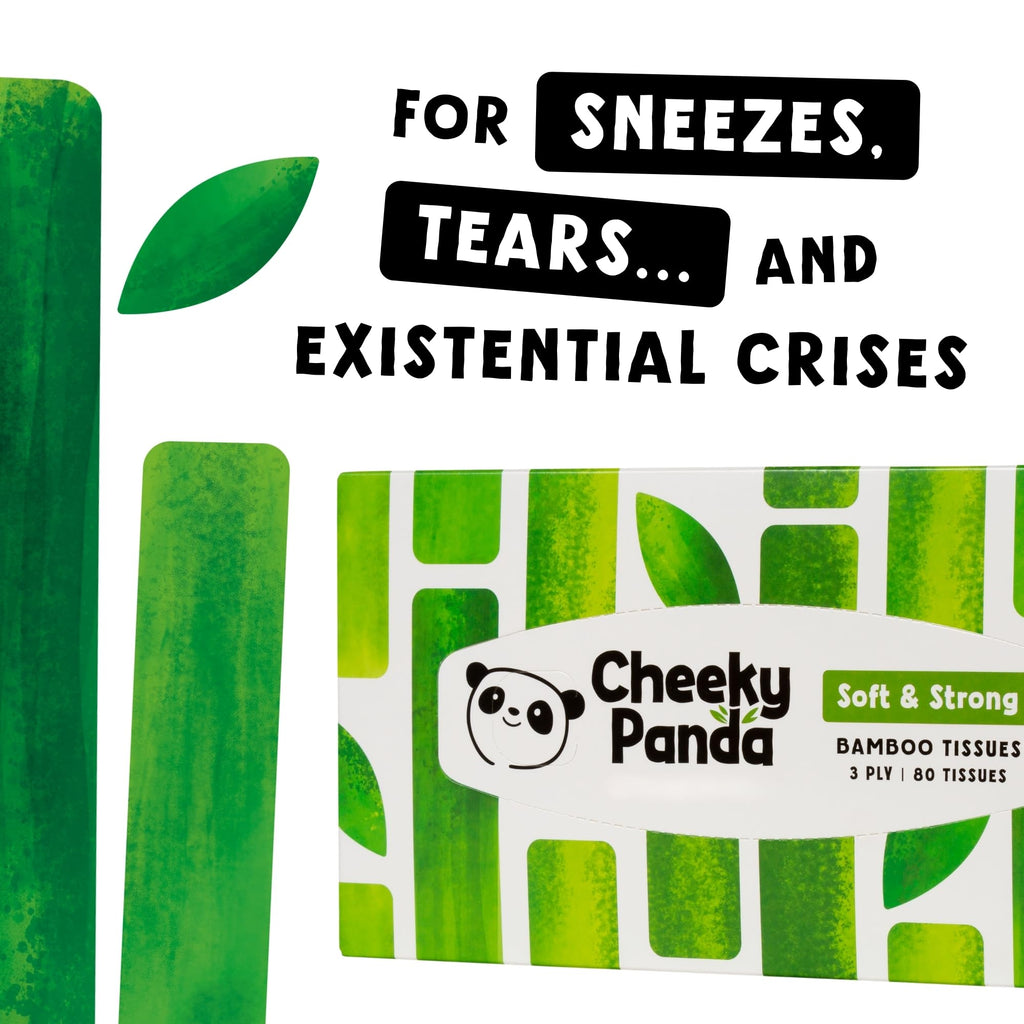 The Cheeky Panda Bamboo Facial Tissues Box Multipack | 12 Boxes of 80 | Silky Soft and Sustainable Bamboo - Like New