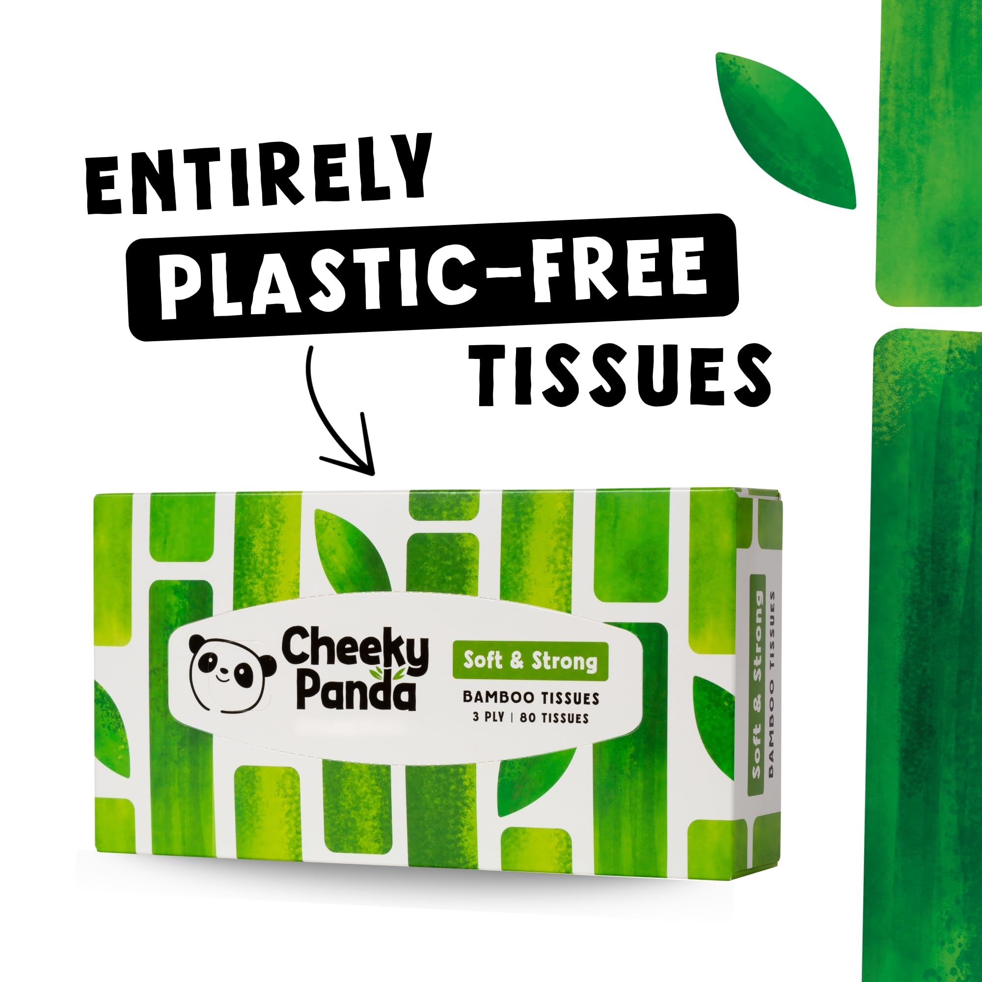 The Cheeky Panda Bamboo Facial Tissues Box Multipack | 12 Boxes of 80 | Silky Soft and Sustainable Bamboo - Like New