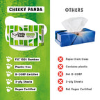 The Cheeky Panda Bamboo Facial Tissues Box Multipack | 12 Boxes of 80 | Silky Soft and Sustainable Bamboo - Like New