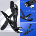 Toe Nail Clippers for Thick Nails for Seniors | 3-Pack Ergonomic Heavy Duty Angled Head Nail Clippers with Catcher|Premium Steel Wide Opening Large German Fingernail Clippers Nail Cutter for Men Women