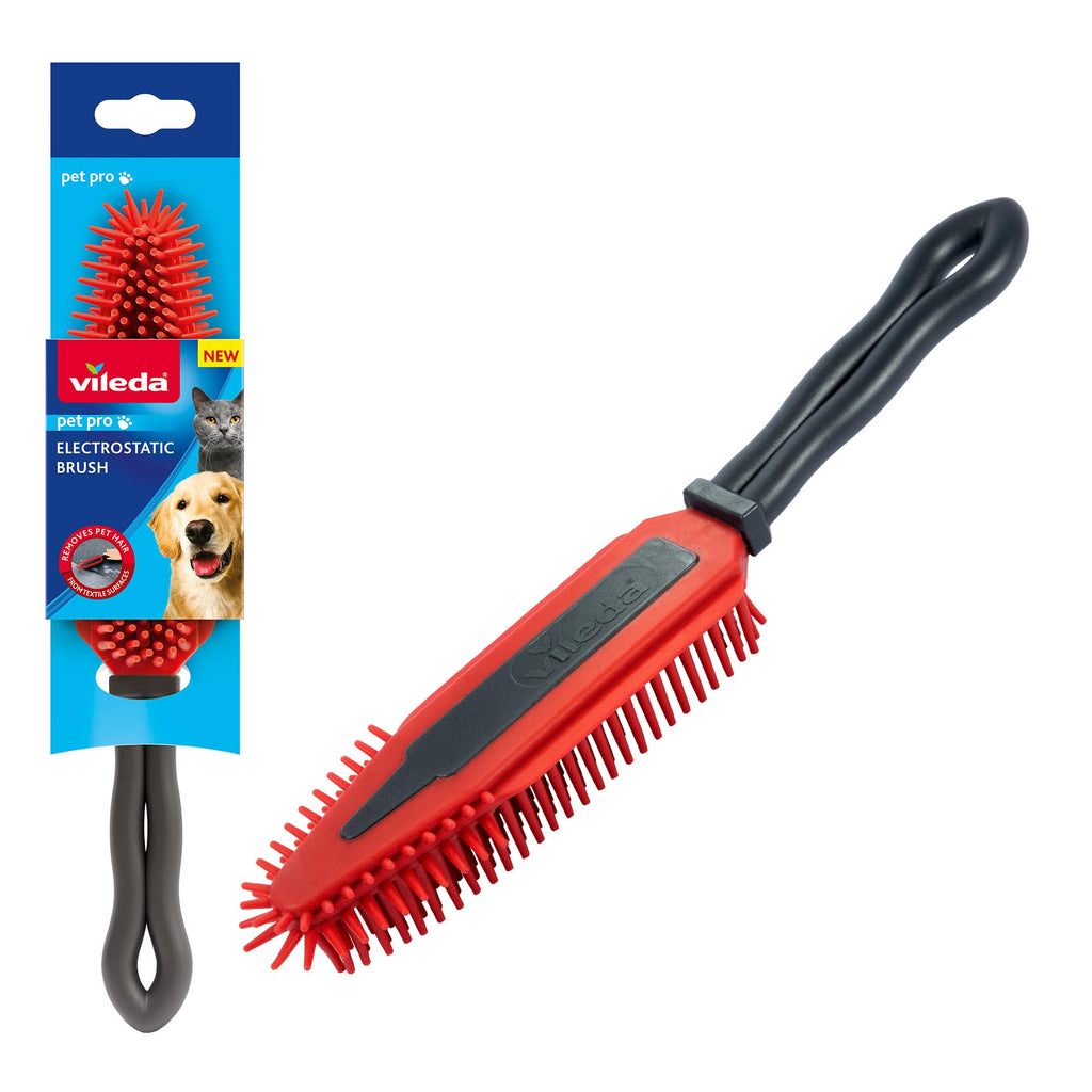 Vileda Pet Pro Always Clean Broom - Rubber Broom for Removing Pet Hair, Attracts and Collects Dirt and Pet Hair, Safe and Effective for All Floors, Easy to Clean - Like New