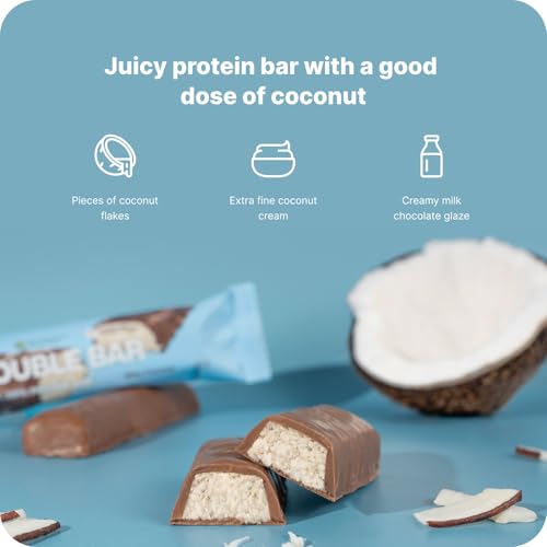 Vilgain Trouble Protein Bar (12x55 g) Milky Coconut - Protein Bar Without Artificial Sweeteners, Fiber-Rich Fitness Snack With Milk Chocolate, Whey Protein & Collagen Peptides, Gluten-Free - Damaged Box - BBE 04/2026