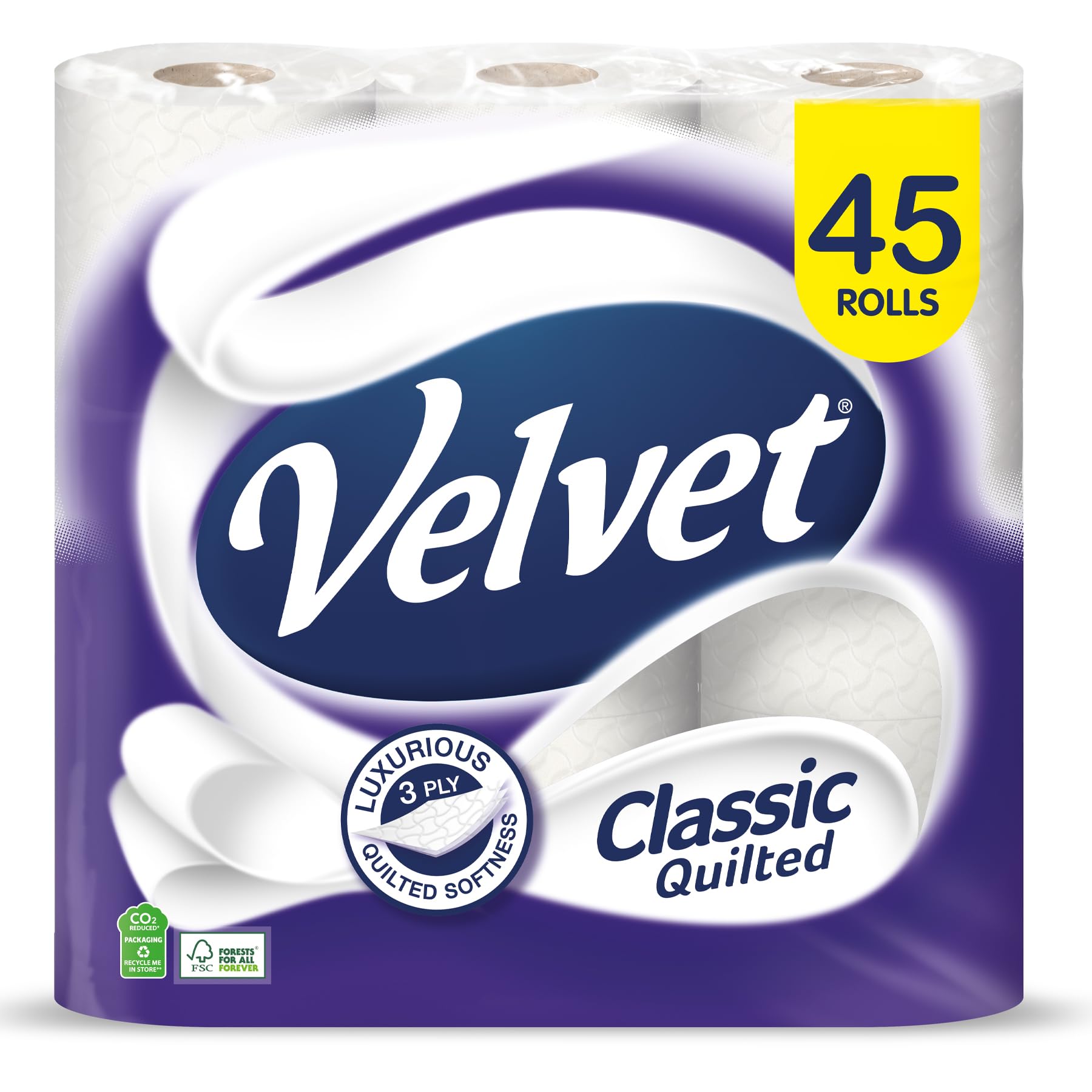 Velvet Classic Quilts Toilet Roll 45 Rolls - Very Good
