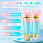 KutaKuta 3PCS Nicotinamide Whitening Toothpaste, 2025 Radiant Whitening Toothpaste Niacinamide Toothpastes, Intensive Natural Stain Removal & Gentle Non-Irritating for Fresh Breath Complete Care - BBE 02/2028