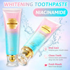 KutaKuta 3PCS Nicotinamide Whitening Toothpaste, 2025 Radiant Whitening Toothpaste Niacinamide Toothpastes, Intensive Natural Stain Removal & Gentle Non-Irritating for Fresh Breath Complete Care - BBE 02/2028