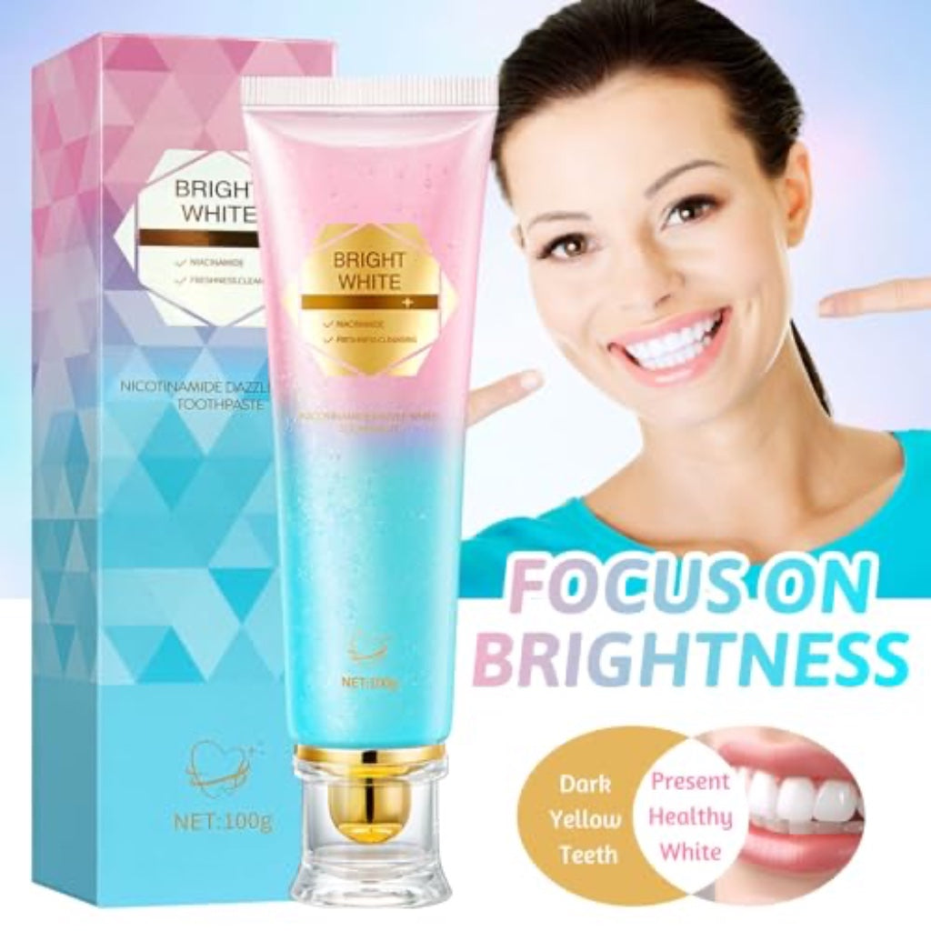 KutaKuta 3PCS Nicotinamide Whitening Toothpaste, 2025 Radiant Whitening Toothpaste Niacinamide Toothpastes, Intensive Natural Stain Removal & Gentle Non-Irritating for Fresh Breath Complete Care - BBE 02/2028