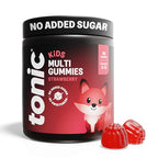 Tonic Health Kids Vitamins Gummies - 14 in 1 Kids Multivitamin with Vitamins A, C, D, E and Zinc, Strawberry Flavour, Month Supply (60 Count), Ages 3-12, No Added Sugar, No Sweeteners, Vegan - Damaged Box - BBE 09/2027