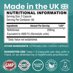 Vinco Nattokinase 200mg 4000FU - 120 Capsules - High Strength Japanese Natto Enzyme - Supports Heart Health, Blood Flow, Circulation and Blood Pressure - Non-GMO, Gluten Free - Made in UK - BBE 12/2027