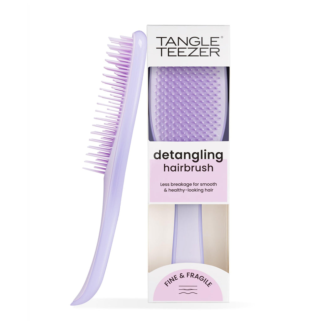 Tangle Teezer Fine and Fragile Ultimate Detangler Hairbrush for Coloured, Fine & Thin Hair - Two-Tiered Soft Flex Teeth Reduce Breakage & Pulling - Gentle on Delicate Hair - Hypnotic Heather - Damaged Box