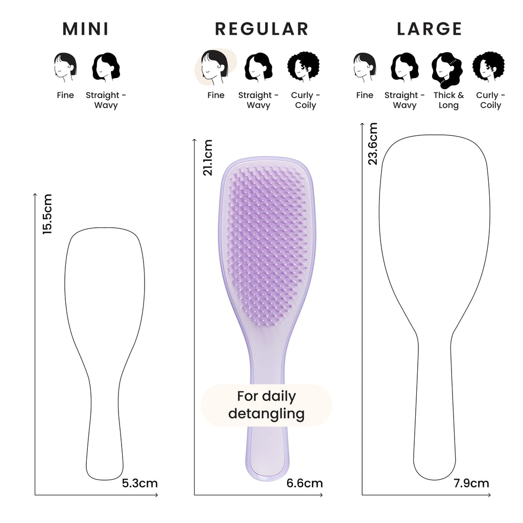 Tangle Teezer Fine and Fragile Ultimate Detangler Hairbrush for Coloured, Fine & Thin Hair - Two-Tiered Soft Flex Teeth Reduce Breakage & Pulling - Gentle on Delicate Hair - Hypnotic Heather - Damaged Box
