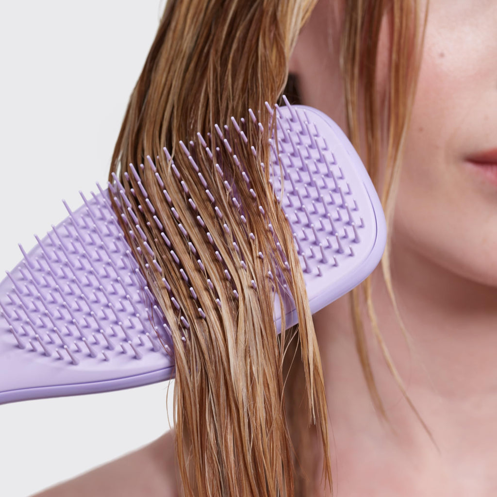 Tangle Teezer Fine and Fragile Ultimate Detangler Hairbrush for Coloured, Fine & Thin Hair - Two-Tiered Soft Flex Teeth Reduce Breakage & Pulling - Gentle on Delicate Hair - Hypnotic Heather - Damaged Box
