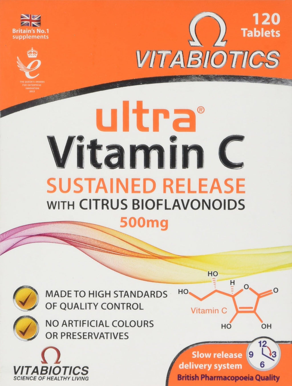 Vitamin C Tablets Sustained Release with Bioflavonoids - 60 Tablets - BBE 05/2028