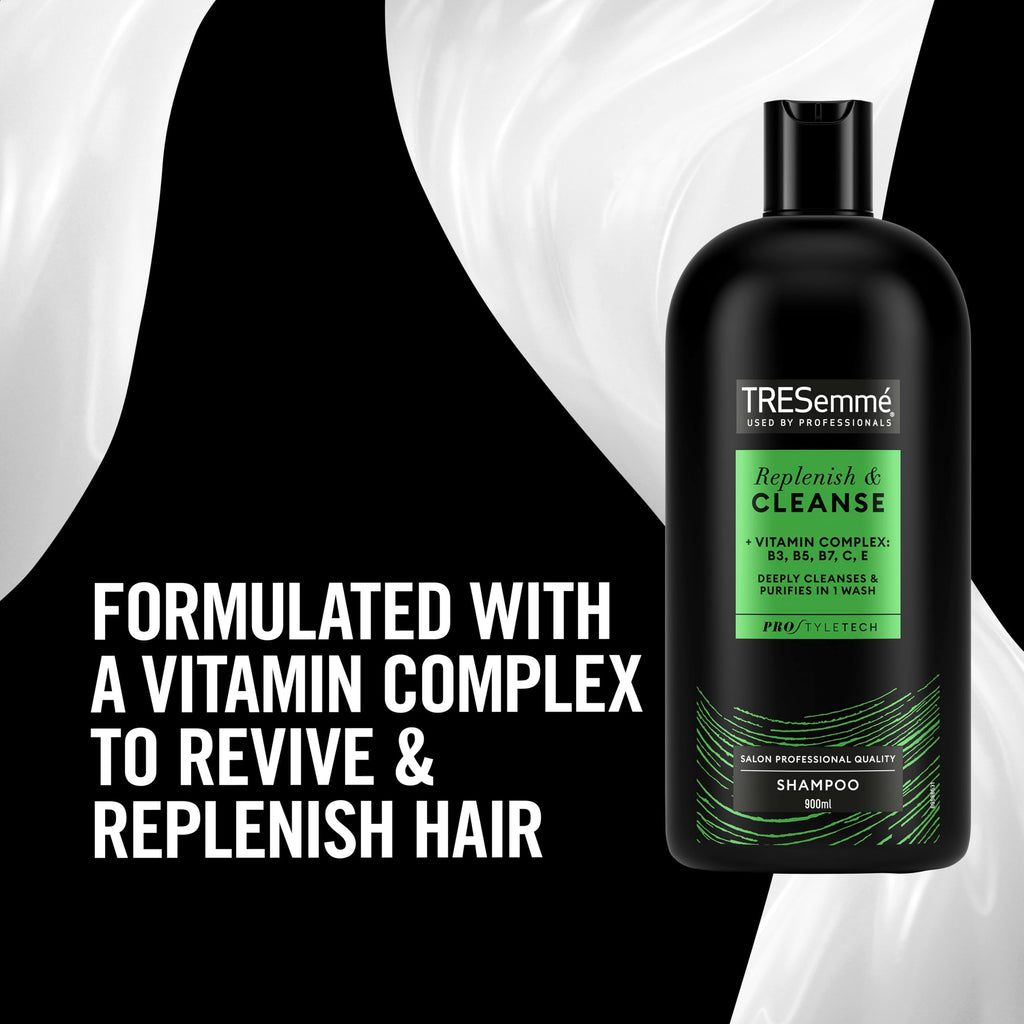 TRESemm'e Replenish & Cleanse Shampoo with vitamin C, Fresh , 900 ml , Pack of 1