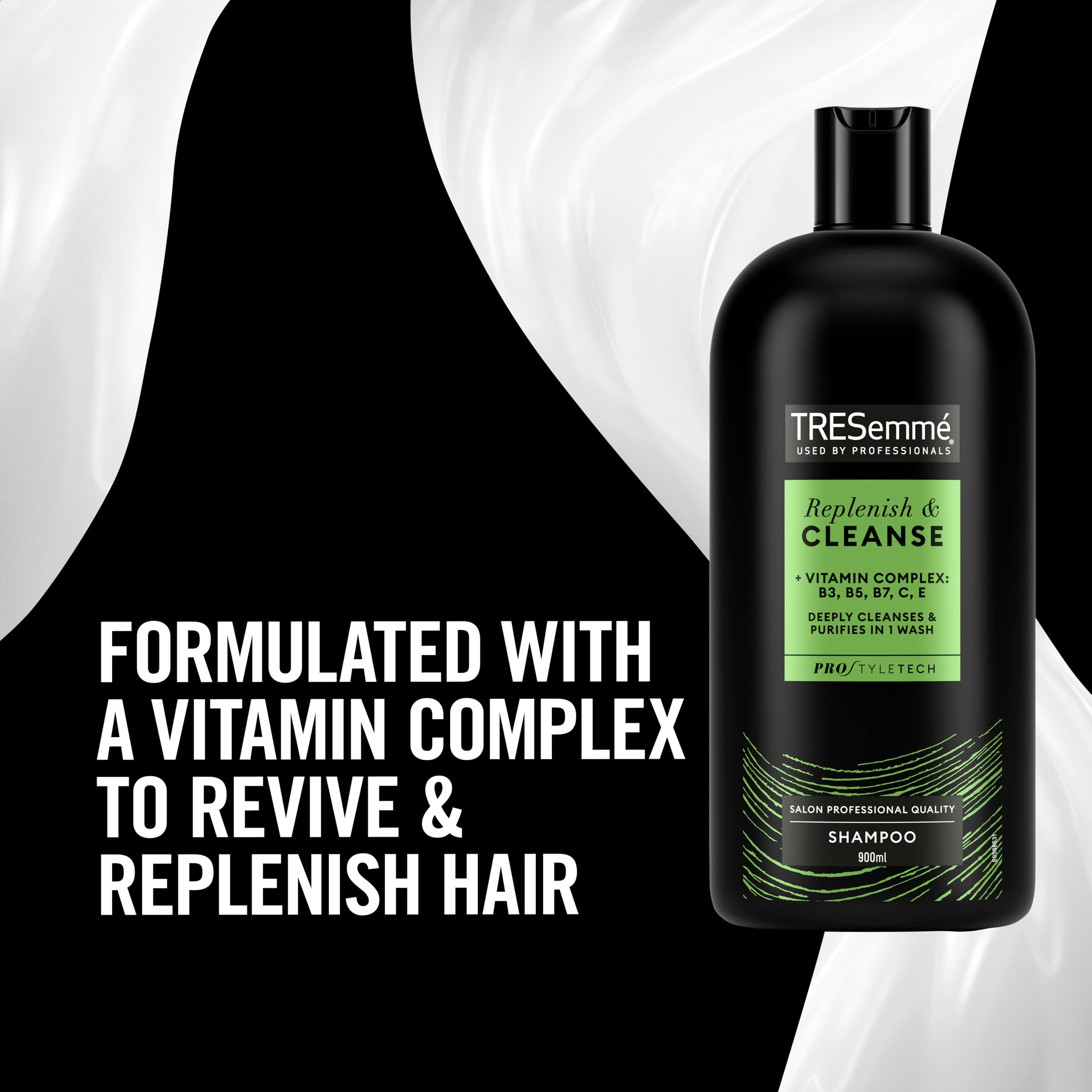 TRESemm'e Replenish & Cleanse Shampoo with vitamin C, Fresh , 900 ml , Pack of 1