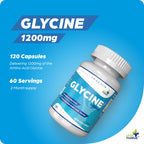 VitaThrive(R) Glycine 1200mg Capsules - High Strength Glycine Amino Acid Supplement for Recovery, Relaxation, Collagen Support & Daily Wellness - Vegan Glycine Capsules - 120 Capsules - BBE 01/2028