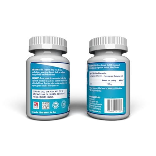 VitaThrive(R) Glycine 1200mg Capsules - High Strength Glycine Amino Acid Supplement for Recovery, Relaxation, Collagen Support & Daily Wellness - Vegan Glycine Capsules - 120 Capsules - BBE 01/2028
