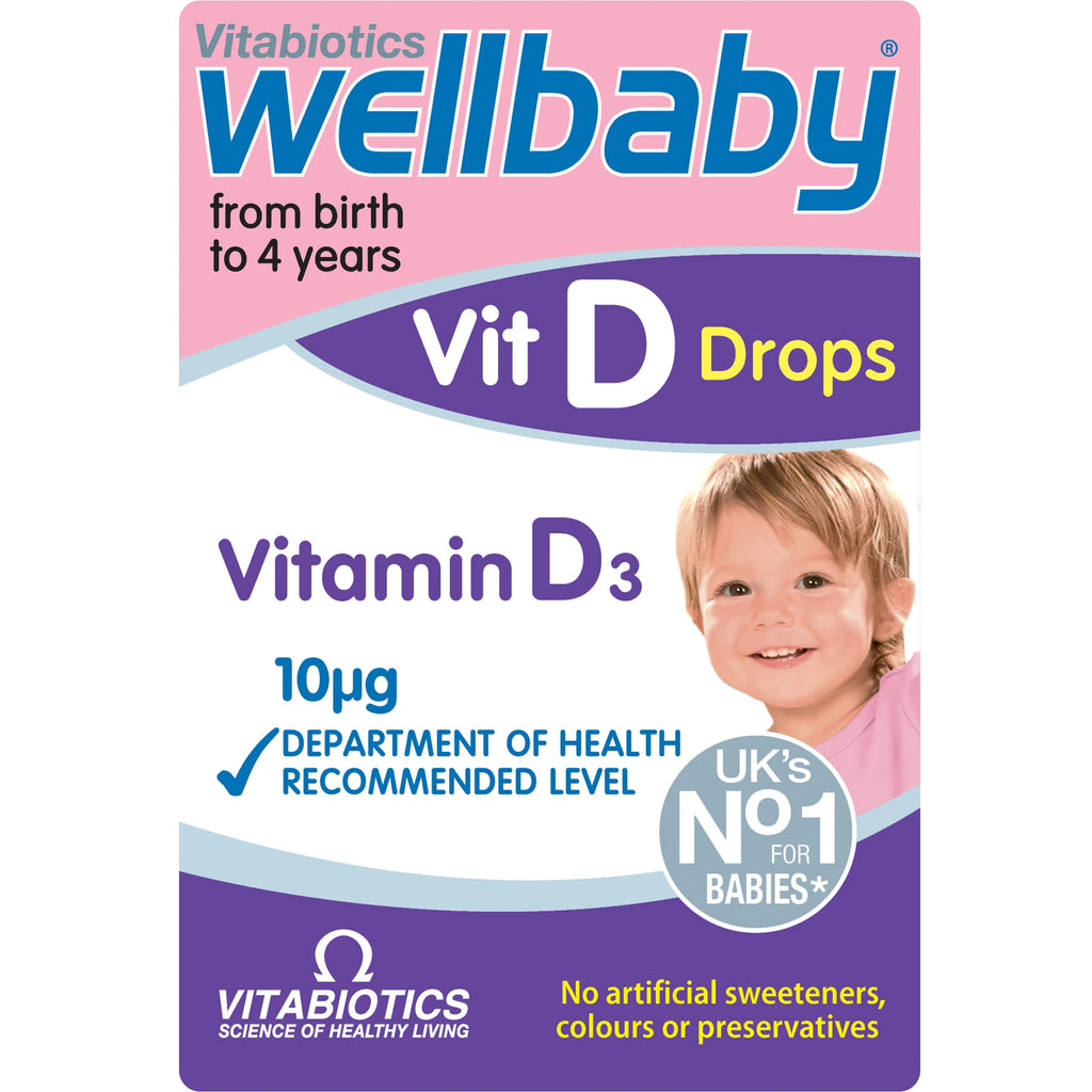 Wellbaby VIT D Drops by Vitabiotics - Vitamin D Drops for Babies from Birth to 4 Years - from The UK's No.1 Baby Supplement Brand - BBE 09/2028