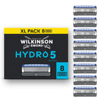 Wilkinson Sword Hydro 5 Razors Blade for Men, Men's Shaver Refill Pack, Skin Hydration, Carbon Coated Blades, 8 Razor Refills - Damaged Box