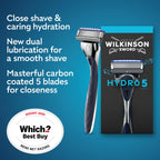 Wilkinson Sword Hydro 5 Razors Blade for Men, Men's Shaver Refill Pack, Skin Hydration, Carbon Coated Blades, 8 Razor Refills - Damaged Box
