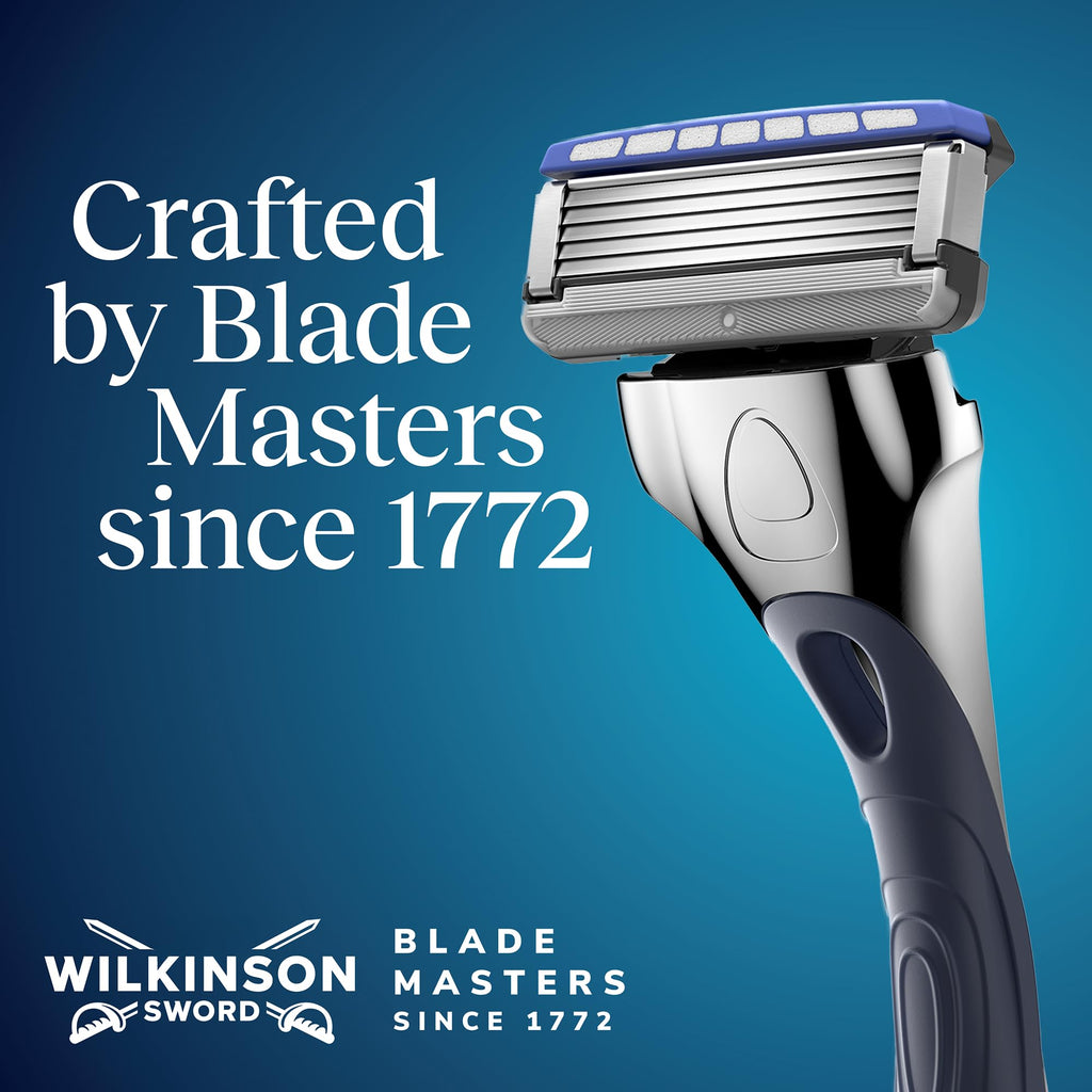 Wilkinson Sword Hydro 5 Razors Blade for Men, Men's Shaver Refill Pack, Skin Hydration, Carbon Coated Blades, 8 Razor Refills - Damaged Box