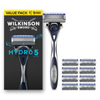 Wilkinson Sword Hydro 5 Razors Blade for Men, Men's Shaver Refill Pack, Skin Hydration, Carbon Coated Blades, 8 Razor Refills - Damaged Box
