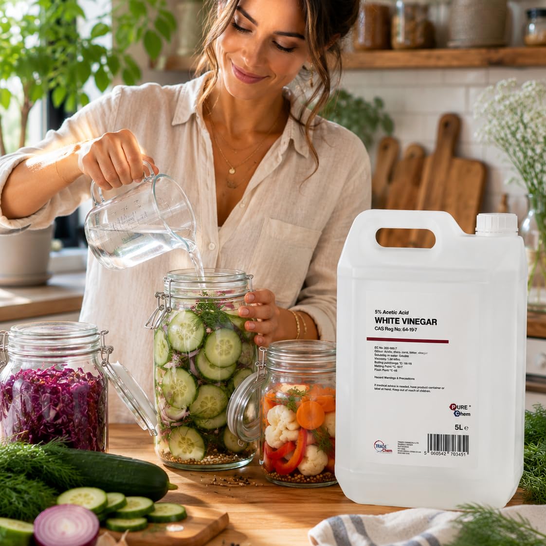 White Vinegar 5L - Food Grade Suitable for Cleaning, Cooking, Baking, Pickling, Marinating, Weed Killer