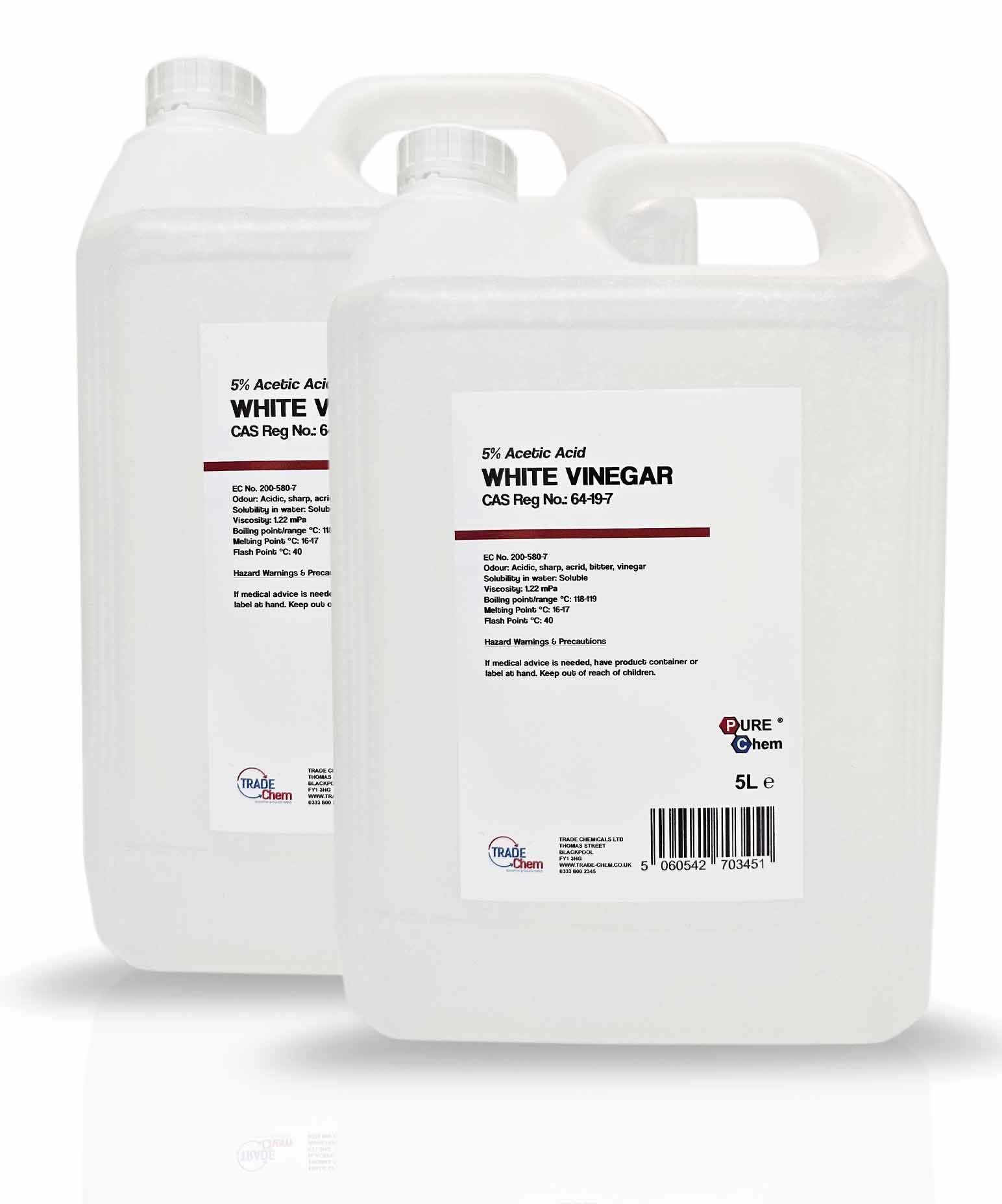 White Vinegar 5L - Food Grade Suitable for Cleaning, Cooking, Baking, Pickling, Marinating, Weed Killer