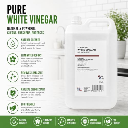 White Vinegar 5L - Food Grade Suitable for Cleaning, Cooking, Baking, Pickling, Marinating, Weed Killer