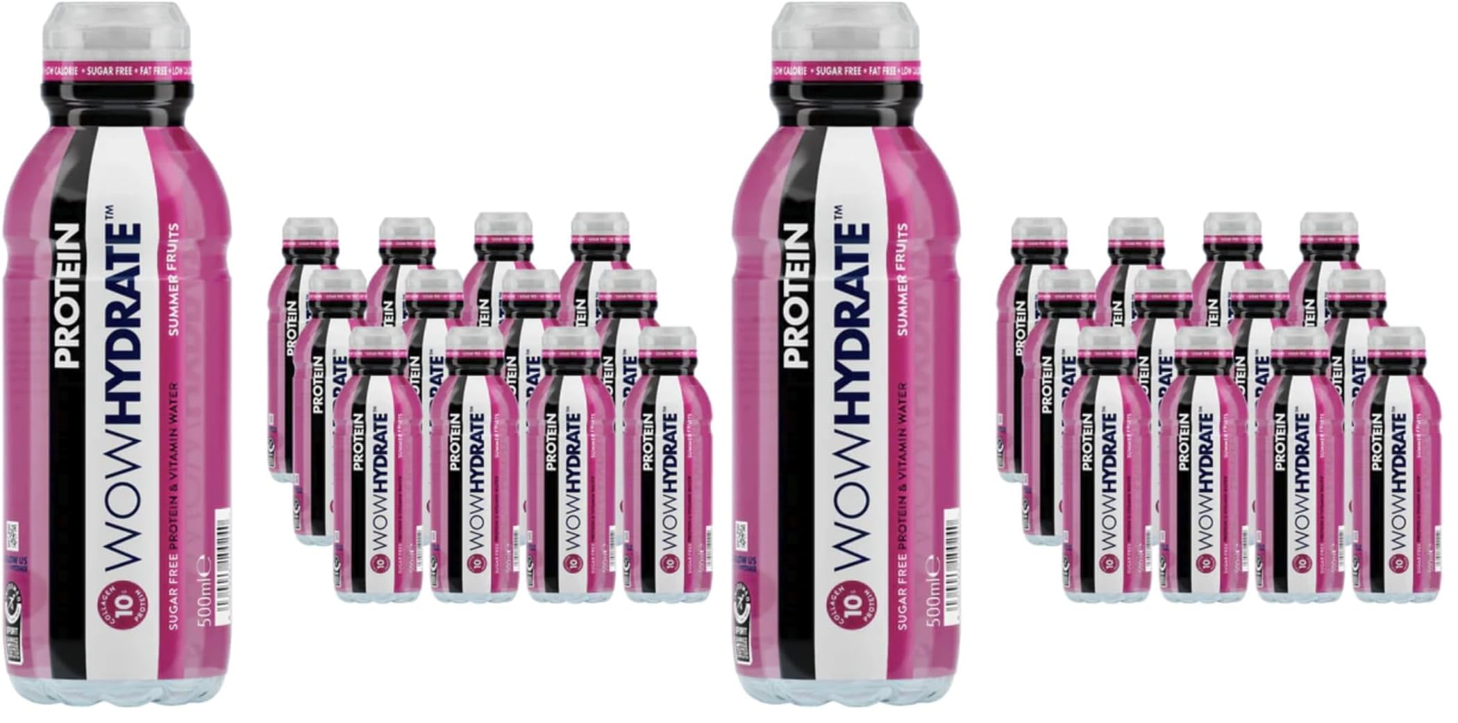 Wow Hydrate Protein Water 10g Summer Fruits 12X500ml