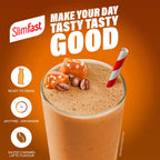 SlimFast o 30g Protein Meal Replacement Shake o Salted Caramel Latte Flavour o 242 Cals o 23 Vitamins + Minerals o No Added Sugar o Gut Friendly o Ready to Drink o 6 x 325 ml (6 meals) - BBE 06/2026
