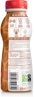 SlimFast o 30g Protein Meal Replacement Shake o Salted Caramel Latte Flavour o 242 Cals o 23 Vitamins + Minerals o No Added Sugar o Gut Friendly o Ready to Drink o 6 x 325 ml (6 meals) - BBE 06/2026