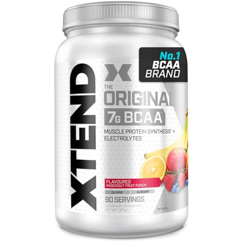 XTEND Original BCAA Powder Knockout Fruit Punch 90 Servings | 7g BCAAs Per Serving | Sugar Free Branched Chain Amino Acids and Electrolytes Powder for Post Workout Muscle Recovery and Hydration - BBE 05/2026
