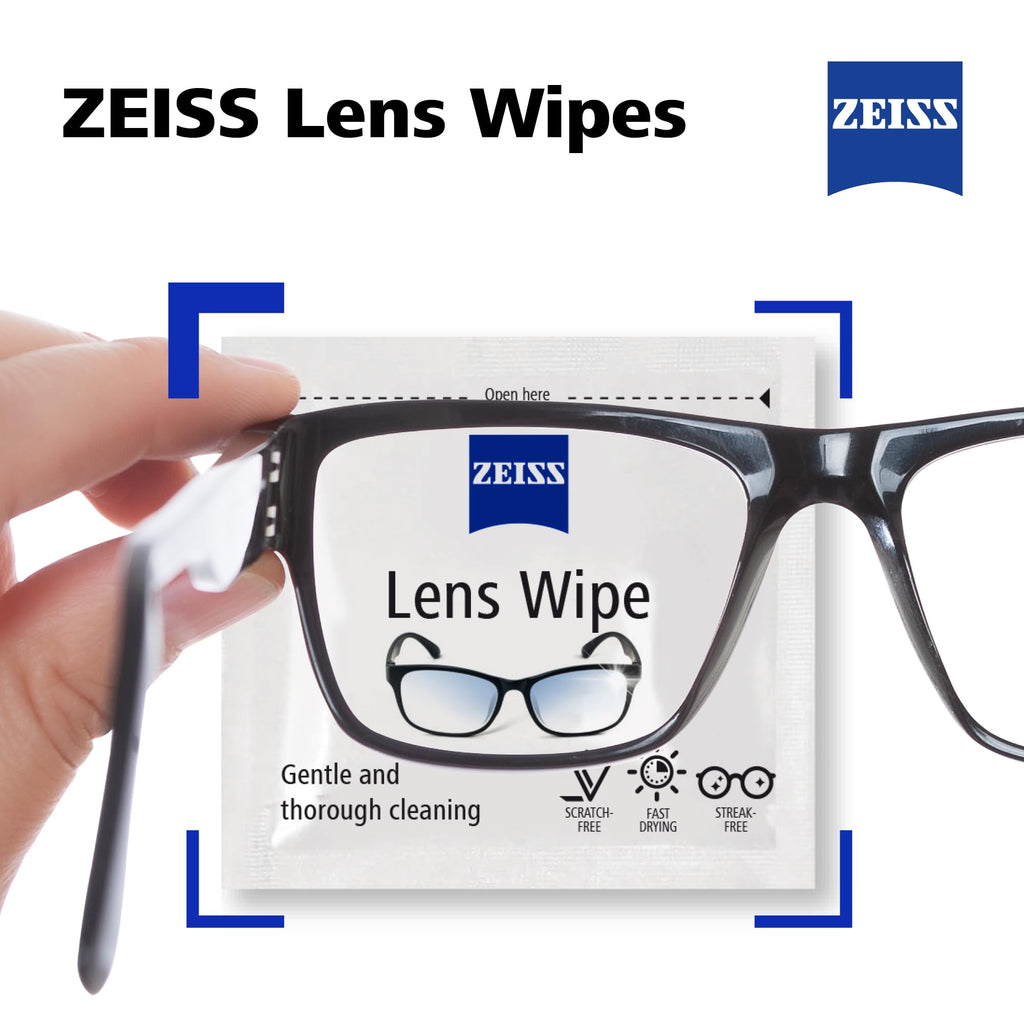 ZEISS Lens Wipes, Lens Cleaner for Glasses, Cameras & Binoculars,Individually Packed Single Use Disposable Cloths in Sachets, for Handy and Portable Spectacle Cleaning On The Go, 200 Count (Pack of 1)