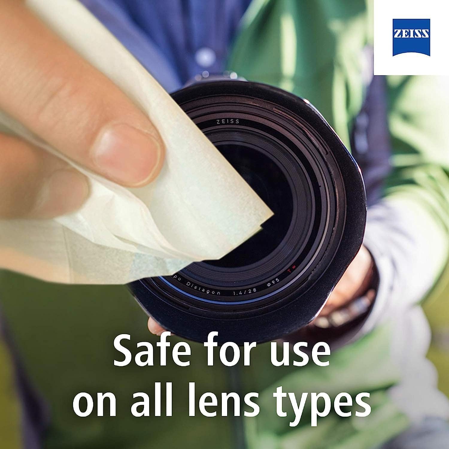 ZEISS Lens Wipes, Lens Cleaner for Glasses, Cameras & Binoculars,Individually Packed Single Use Disposable Cloths in Sachets, for Handy and Portable Spectacle Cleaning On The Go, 200 Count (Pack of 1)