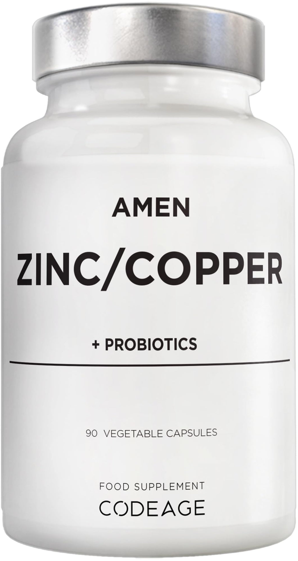 Zinc & Copper Supplement + Probiotics - 3 Months Supply - One Per Day - 25 mg Zinc Picolinate Vitamin Pills - Essential Minerals Supplements - 2 Billion CFUs Probiotic - Vegan, Non-GMO - 90 Capsules - BBE 05/2028